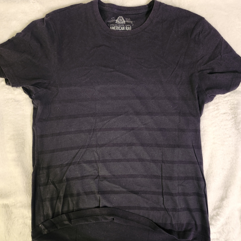 American Rag Men's Dark Blue Striped Tee